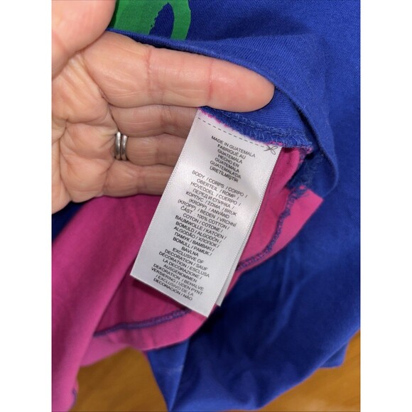 Polo Ralph Lauren T Shirt Custom Slim Fit L Paint Spellout Colorblock Cotton - Picture 7 of 11